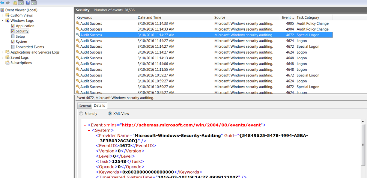 Microsoft Windows Security Auditing 4624 Anonymous Logon Windows